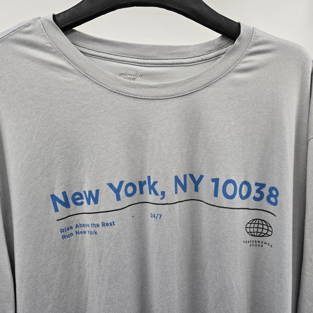 Old Navy Active Go-Dry Cool Men's Gray T-Shirt 3XL Rise Above The Rest Run NY - Picture 1 of 12